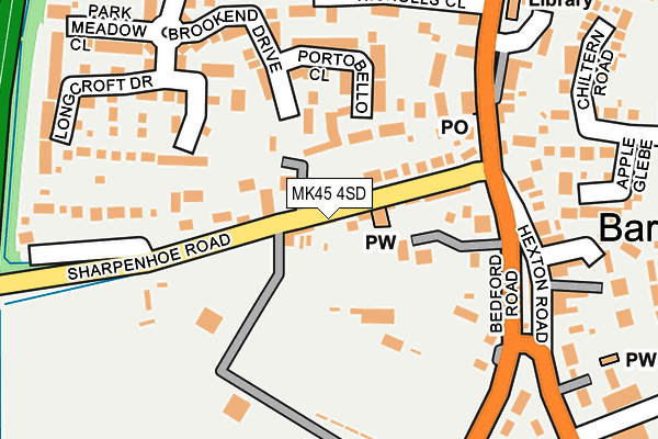 MK45 4SD map - OS OpenMap – Local (Ordnance Survey)