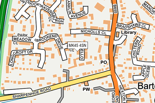 MK45 4SN map - OS OpenMap – Local (Ordnance Survey)