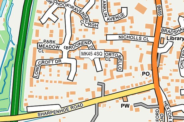 MK45 4SQ map - OS OpenMap – Local (Ordnance Survey)