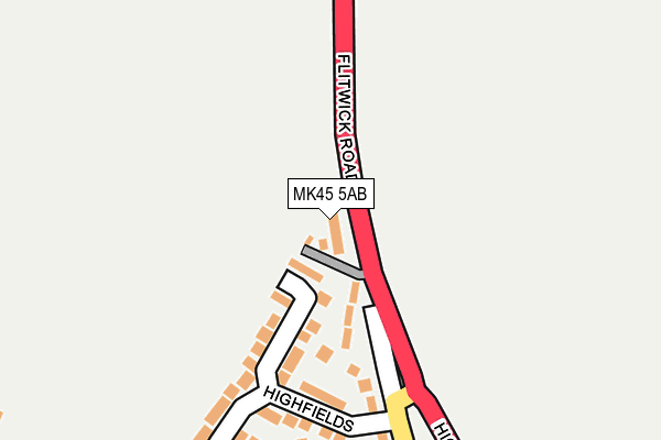 MK45 5AB map - OS OpenMap – Local (Ordnance Survey)