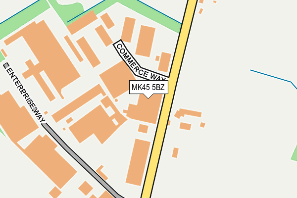 MK45 5BZ map - OS OpenMap – Local (Ordnance Survey)