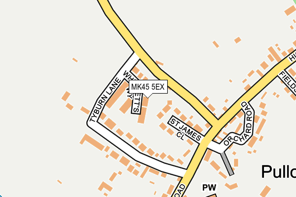 MK45 5EX map - OS OpenMap – Local (Ordnance Survey)