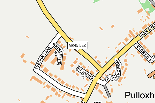 MK45 5EZ map - OS OpenMap – Local (Ordnance Survey)