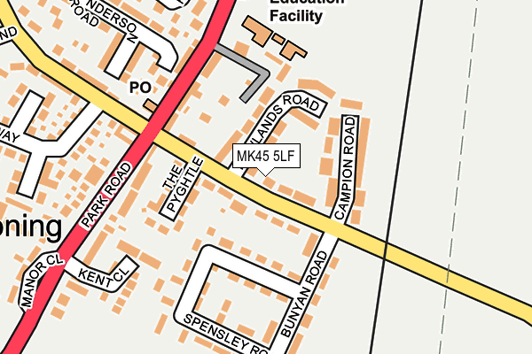 MK45 5LF map - OS OpenMap – Local (Ordnance Survey)