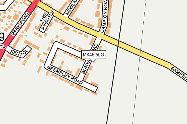 MK45 5LG map - OS OpenMap – Local (Ordnance Survey)