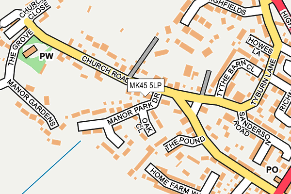 MK45 5LP map - OS OpenMap – Local (Ordnance Survey)