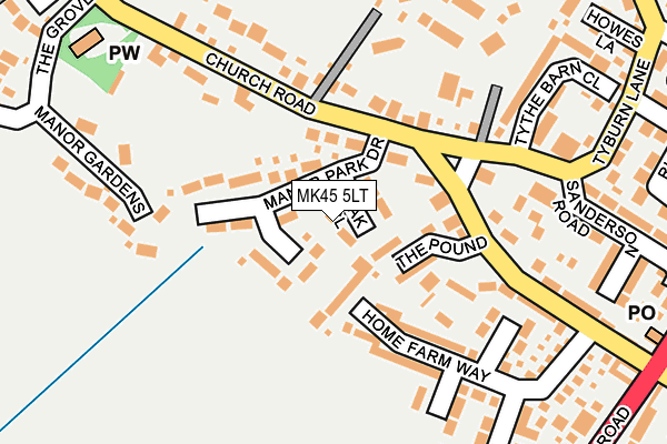 MK45 5LT map - OS OpenMap – Local (Ordnance Survey)