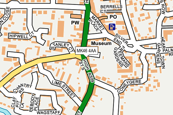 MK46 4AA map - OS OpenMap – Local (Ordnance Survey)