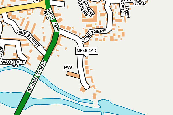 MK46 4AD map - OS OpenMap – Local (Ordnance Survey)