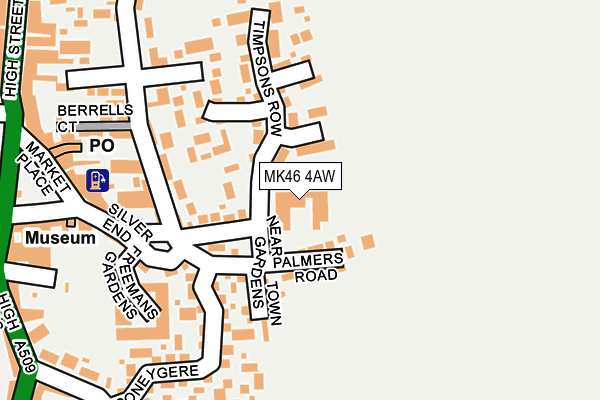 MK46 4AW map - OS OpenMap – Local (Ordnance Survey)