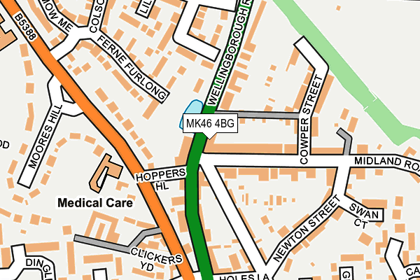MK46 4BG map - OS OpenMap – Local (Ordnance Survey)