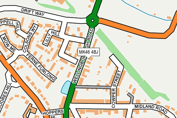 MK46 4BJ map - OS OpenMap – Local (Ordnance Survey)