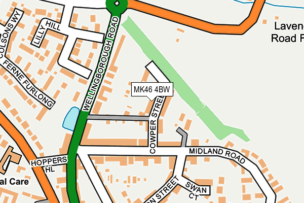 MK46 4BW map - OS OpenMap – Local (Ordnance Survey)