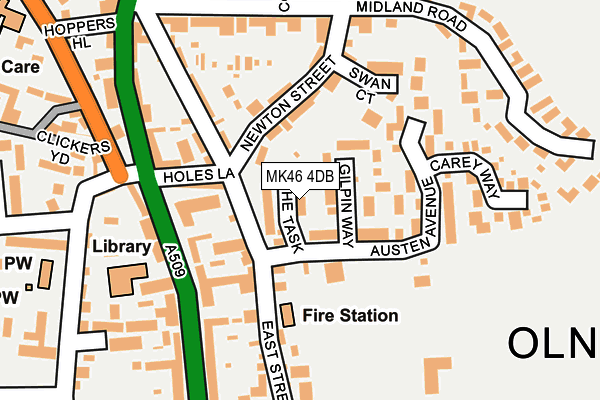 MK46 4DB map - OS OpenMap – Local (Ordnance Survey)