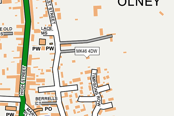 MK46 4DW map - OS OpenMap – Local (Ordnance Survey)