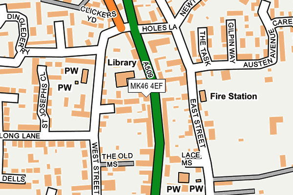 MK46 4EF map - OS OpenMap – Local (Ordnance Survey)