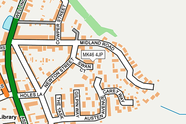MK46 4JP map - OS OpenMap – Local (Ordnance Survey)