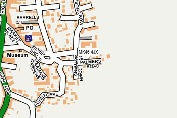 MK46 4JX map - OS OpenMap – Local (Ordnance Survey)