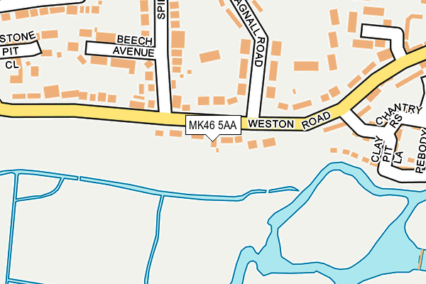 MK46 5AA map - OS OpenMap – Local (Ordnance Survey)