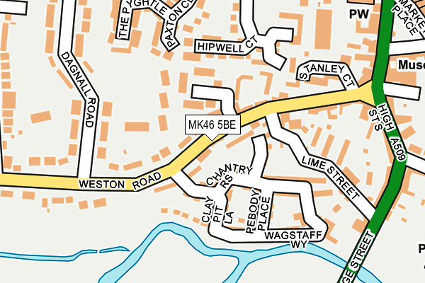 MK46 5BE map - OS OpenMap – Local (Ordnance Survey)