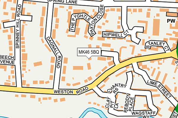 MK46 5BQ map - OS OpenMap – Local (Ordnance Survey)
