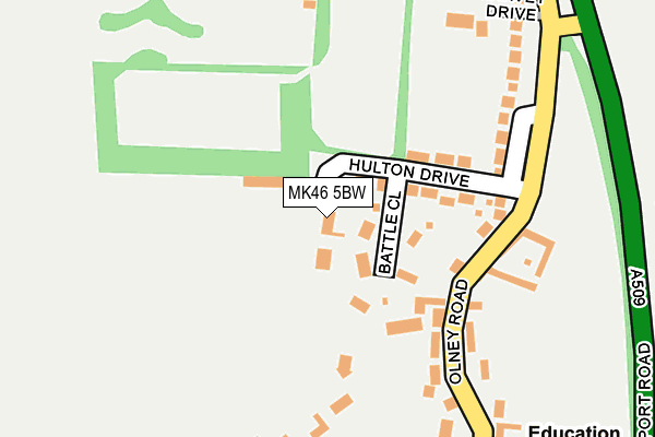 MK46 5BW map - OS OpenMap – Local (Ordnance Survey)