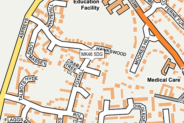 MK46 5DG map - OS OpenMap – Local (Ordnance Survey)