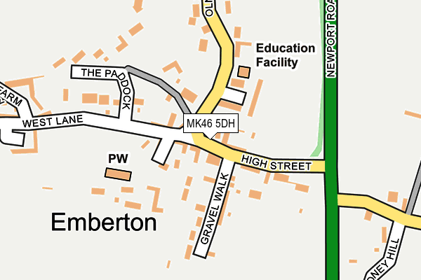 MK46 5DH map - OS OpenMap – Local (Ordnance Survey)