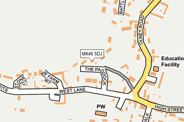 MK46 5DJ map - OS OpenMap – Local (Ordnance Survey)