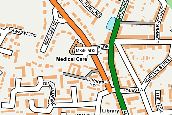 MK46 5DX map - OS OpenMap – Local (Ordnance Survey)
