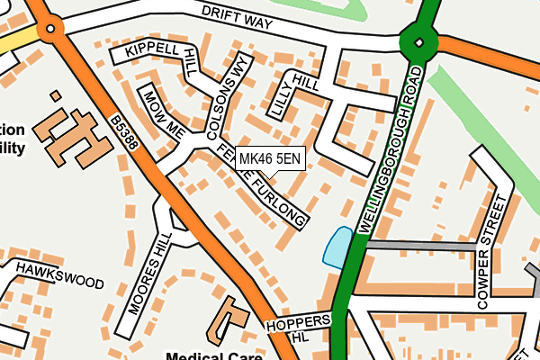 MK46 5EN map - OS OpenMap – Local (Ordnance Survey)
