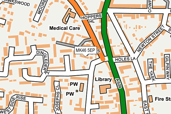 MK46 5EP map - OS OpenMap – Local (Ordnance Survey)
