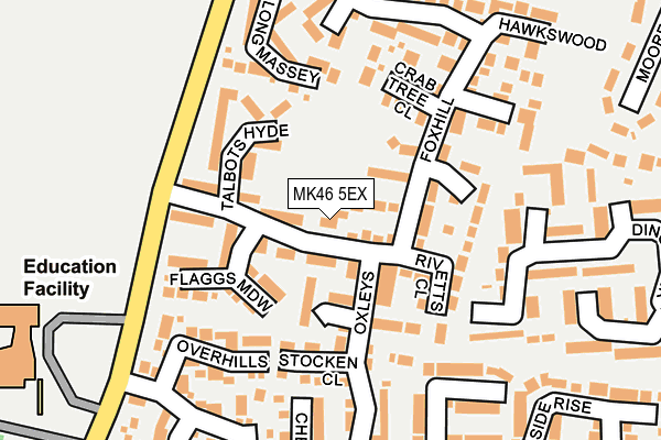 MK46 5EX map - OS OpenMap – Local (Ordnance Survey)