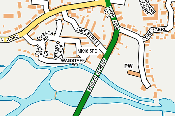 MK46 5FD map - OS OpenMap – Local (Ordnance Survey)