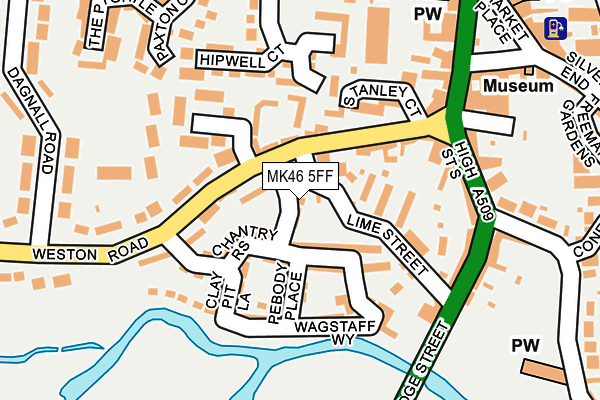 MK46 5FF map - OS OpenMap – Local (Ordnance Survey)