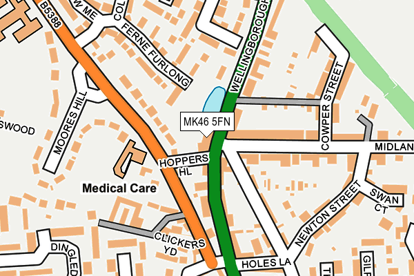 MK46 5FN map - OS OpenMap – Local (Ordnance Survey)