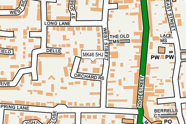 MK46 5HJ map - OS OpenMap – Local (Ordnance Survey)