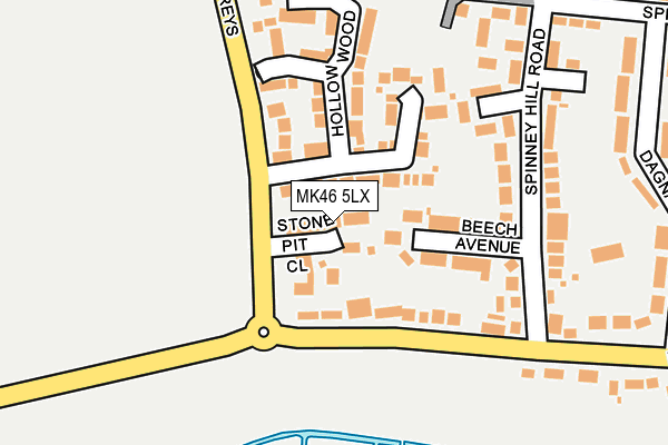 MK46 5LX map - OS OpenMap – Local (Ordnance Survey)