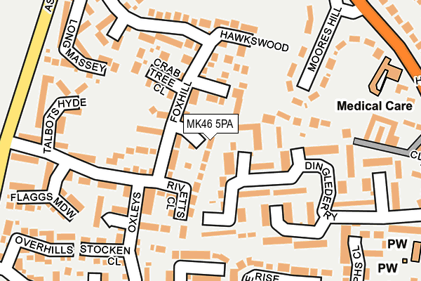 MK46 5PA map - OS OpenMap – Local (Ordnance Survey)