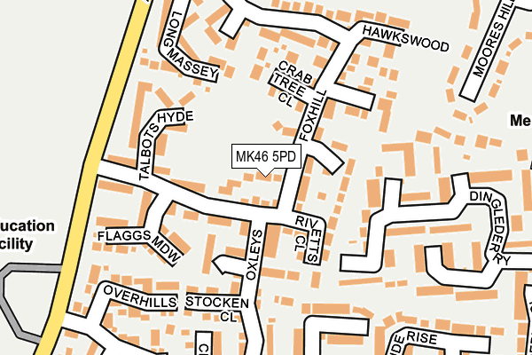MK46 5PD map - OS OpenMap – Local (Ordnance Survey)