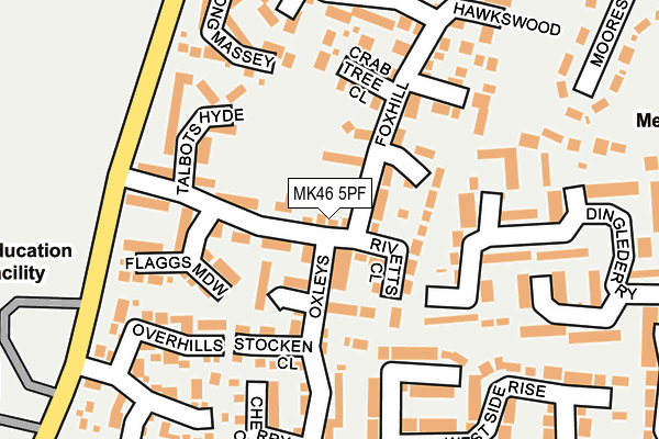 MK46 5PF map - OS OpenMap – Local (Ordnance Survey)