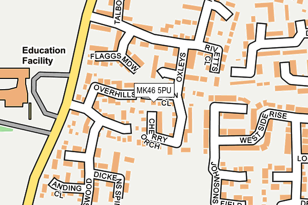 MK46 5PU map - OS OpenMap – Local (Ordnance Survey)