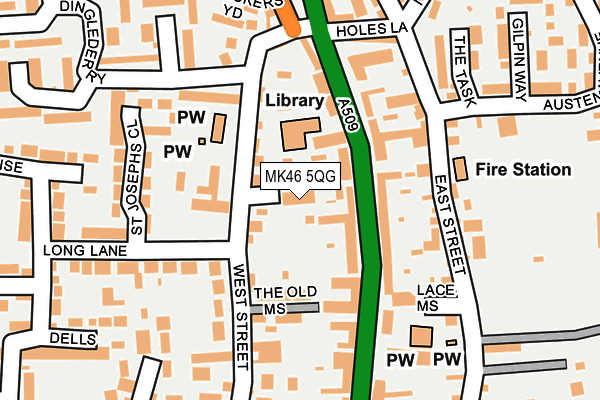 MK46 5QG map - OS OpenMap – Local (Ordnance Survey)