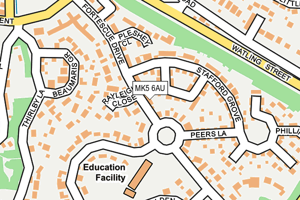 MK5 6AU map - OS OpenMap – Local (Ordnance Survey)