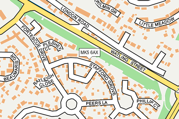 MK5 6AX map - OS OpenMap – Local (Ordnance Survey)