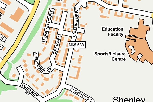 MK5 6BB map - OS OpenMap – Local (Ordnance Survey)