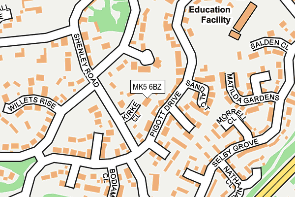 MK5 6BZ map - OS OpenMap – Local (Ordnance Survey)