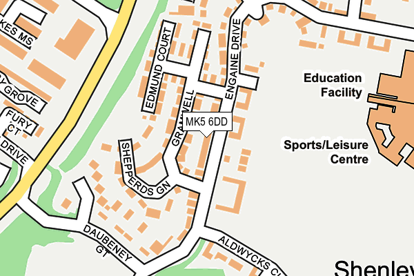 MK5 6DD map - OS OpenMap – Local (Ordnance Survey)