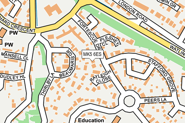 MK5 6ES map - OS OpenMap – Local (Ordnance Survey)