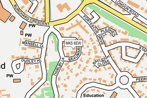 MK5 6EW map - OS OpenMap – Local (Ordnance Survey)